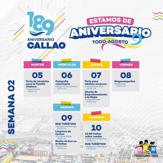 Callao celebra su 189 aniversario con una agenda repleta de actividades. Foto: Municipalidad de Callao   