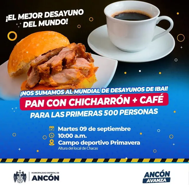  Municipalidad de Ancón repartirá 500 panes con chicharrón. Foto: Municipalidad de Ancón.   