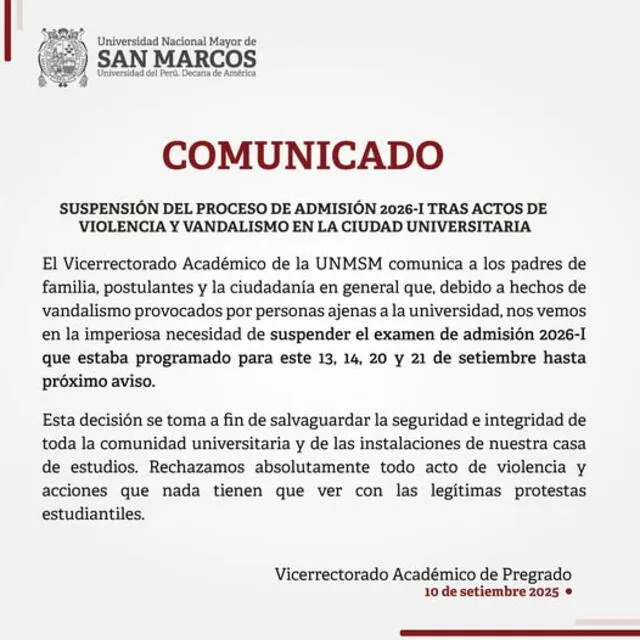 Comunicado de San Marcos.   