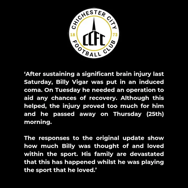  Comunicado de Chichester City  