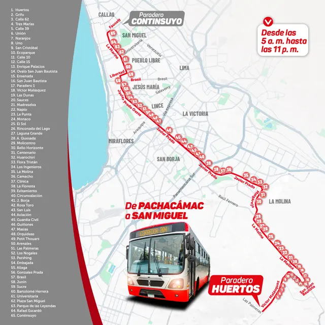 Paraderos en la ampliación del Corredor Rojo. Foto: ATU   