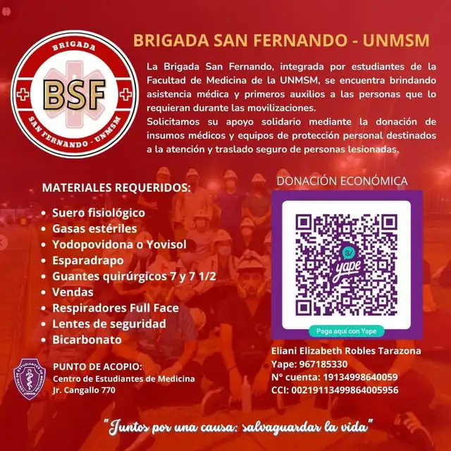 La brigada de primeros auxilios.   