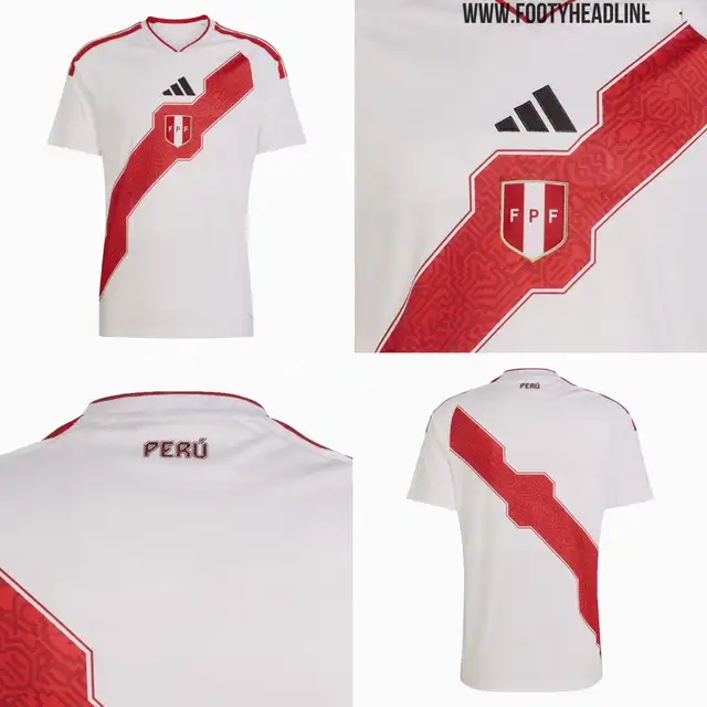 Presunto diseño de la camiseta que usará la Selección Peruana. Foto: FootyHeadlines Presunto diseño de la camiseta que usará la Selección Peruana. Foto: FootyHeadlines