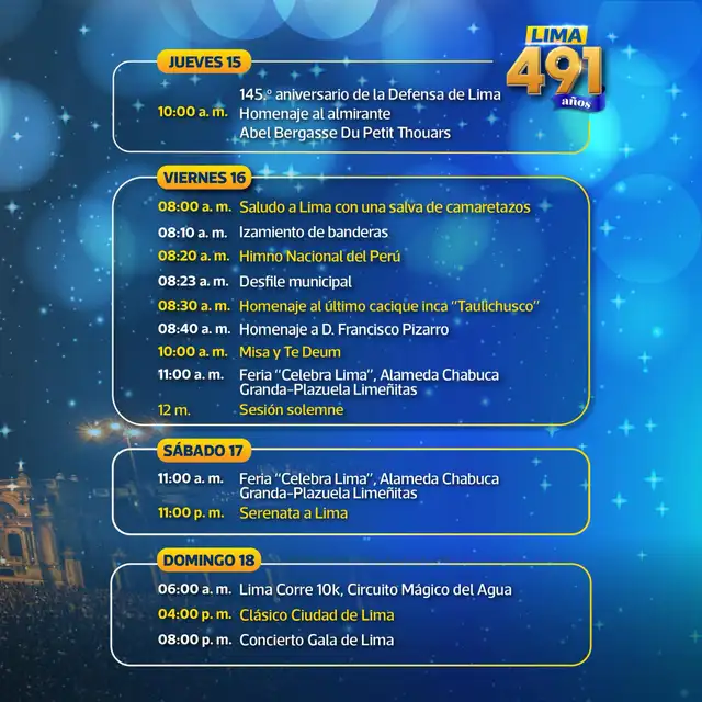  Actividades por el aniversario de Lima. Foto: Municipalidad de Lima    