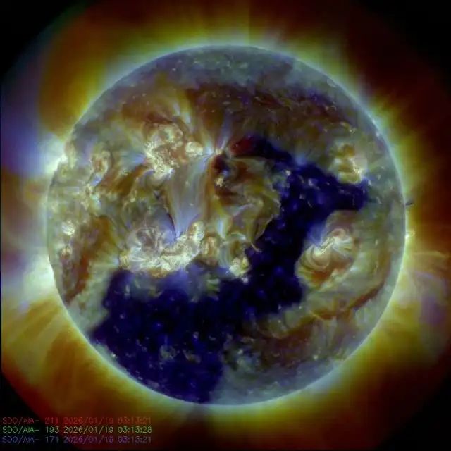  El agujero coronal tal como apareció el 19 de enero de 2026. Foto: NASA   