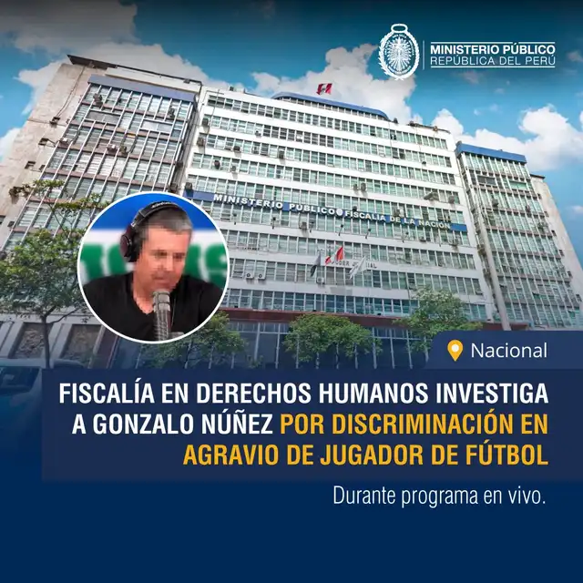 Gonzalo Núñez es investigado por comentarios discriminatorios. Foto: Ministerio Público   