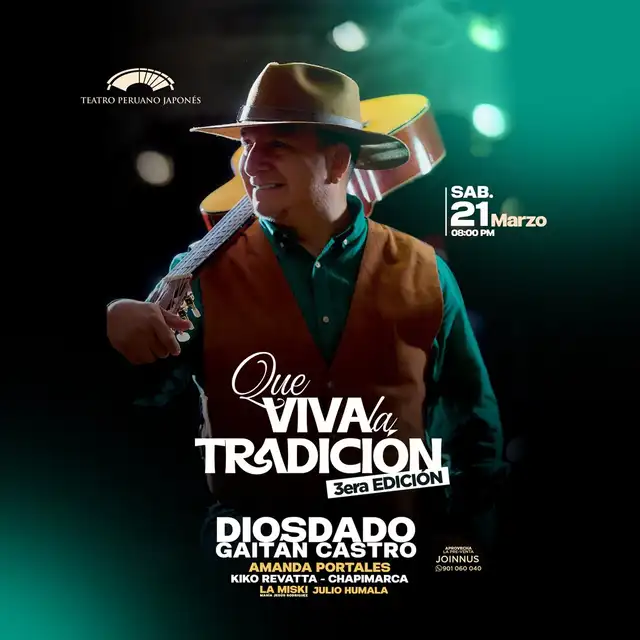 ‘Qué viva la tradición’ se realizará el sábado 21 de marzo en el Teatro Peruano Japonés. Foto: difusión.   