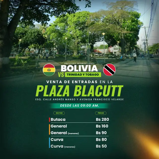 Precio de las entradas para el amistoso ante Trinidad y Tobago. Foto: FBF 