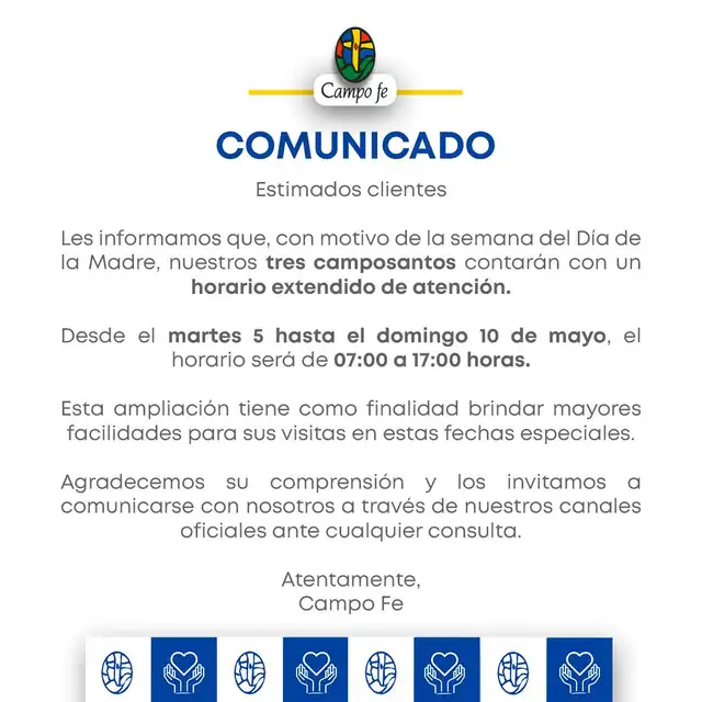 dia de la madre horario campo fe dia de la madre horario campo fe