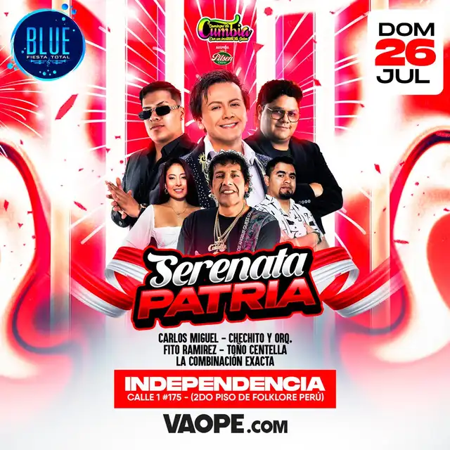 Carlos Miguel, Fito Ramirez, Chechito y Orquesta, Toño Centella y más en Blue Fiesta Total.