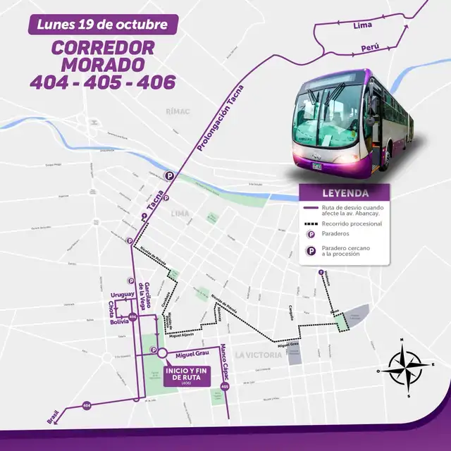 Desvíos corredor morado 404 - 405 - 406 Desvíos corredor morado 404 - 405 - 406
