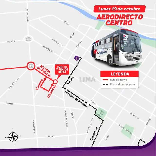 Desvío AeroDirecto Centro Desvío AeroDirecto Centro