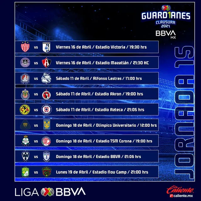 Programación de la Liga MX. Foto: Liga MX