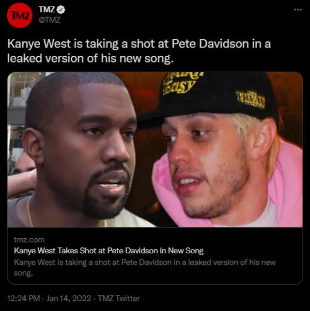 Kanye West lanza canción y hace referencia a Pete Davidson