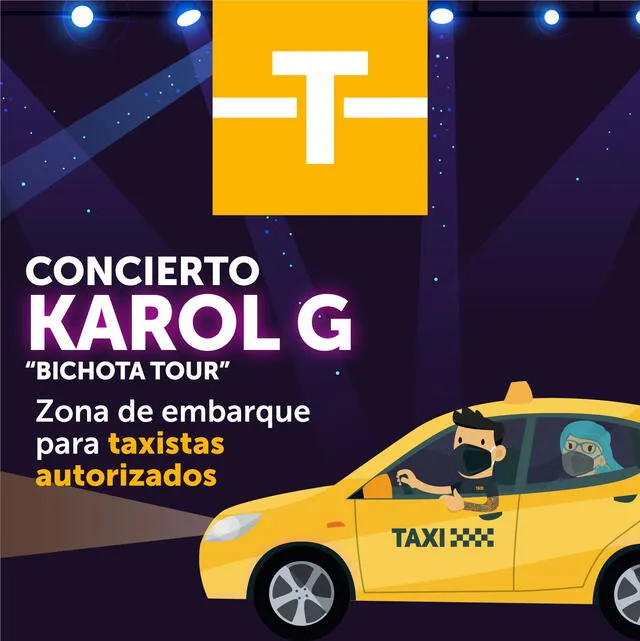 Concierto Karol G ruta del corredor y taxis