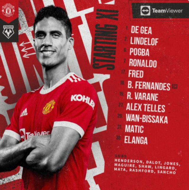 Alineación Manchester United