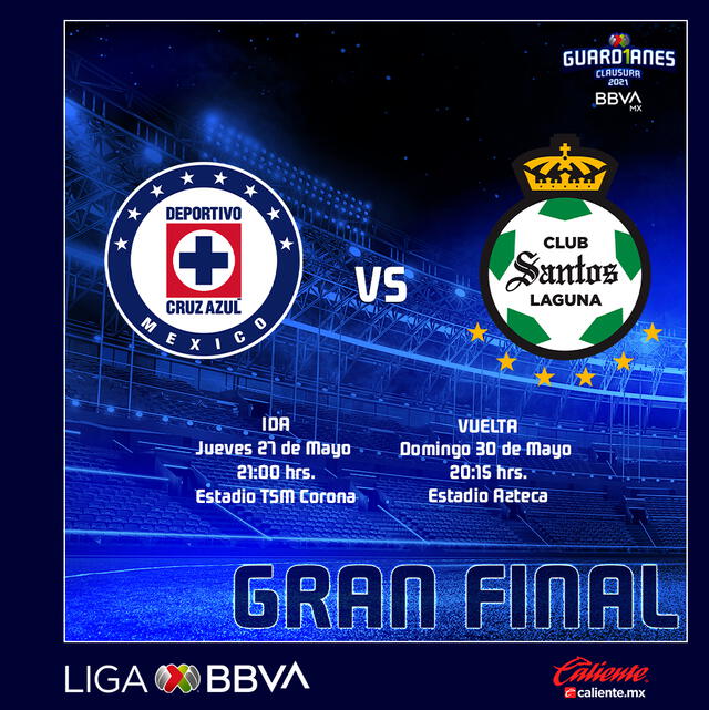 La final entre Cruz Azul y Santos se jugará este jueves y domingo. Foto: Liga MX
