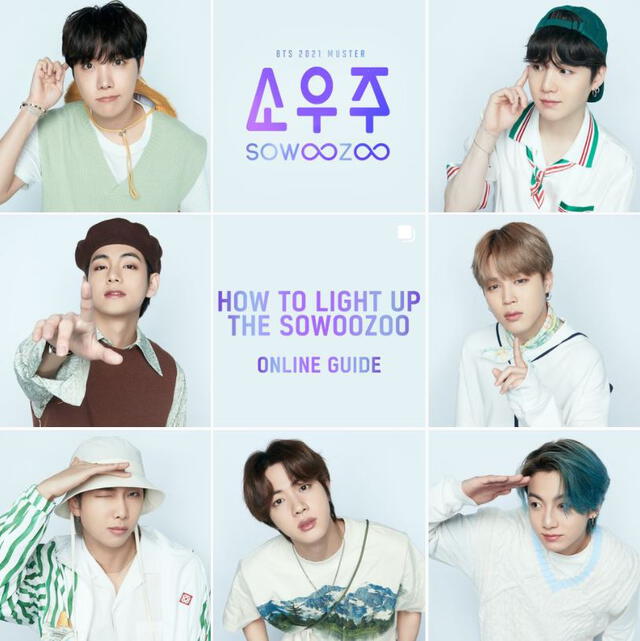 Collage de los miembros de BTS promocionando Muster Sowoonzoo 2021. Foto: captura @bts.bighitofficial
