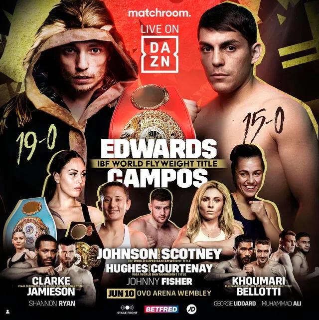 Cartelera de Edwards vs. Campos. Foto: Matchroom Boxing   
