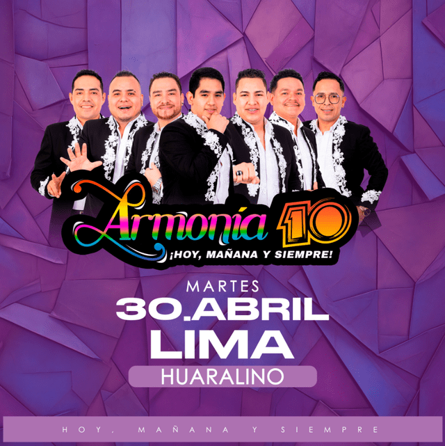  Armonía 10 se presentará en el Huaralino por el Día del Trabajador. Foto: Armonía 10/ Instagram   