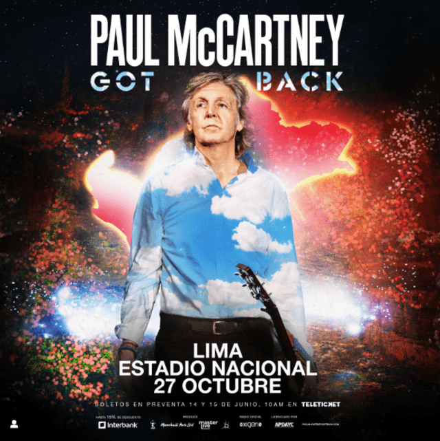Paul McCartney regresará a Perú. Foto: Teleticket   