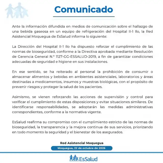 Comunicado de EsSalud Comunicado de EsSalud