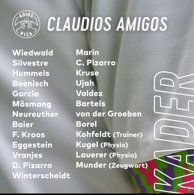 Listas de convocados para el partido despedida de Claudio Pizarro. Foto: Werder Bremen