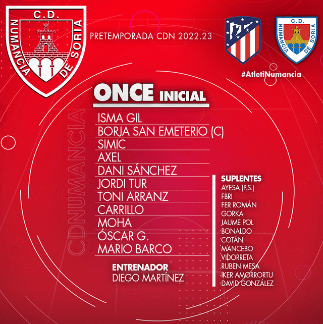 Atlético Madrid vs Numancia amistoso 2022