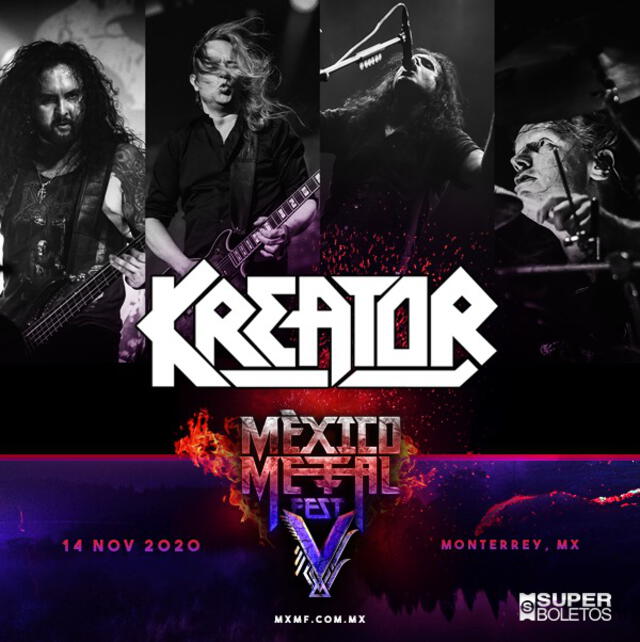 México Metal Fest 2020 Kreator setlist en Monterrey banda alemana