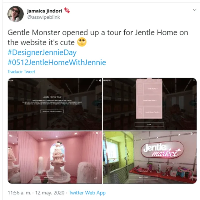 La web de Jentle Home se habilitó un recorrido virtual por la tienda.