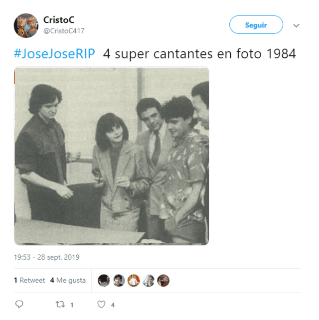 Camilo Sesto, Rocío Dúrcal, José José y Juan Gabriel