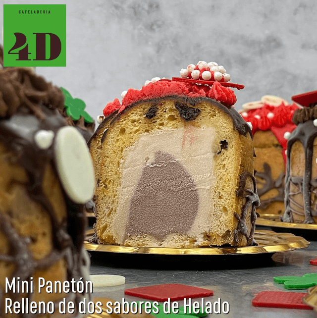 Panetón con 2 sabores de helado. Foto: Instagram/cafeladeria4d   