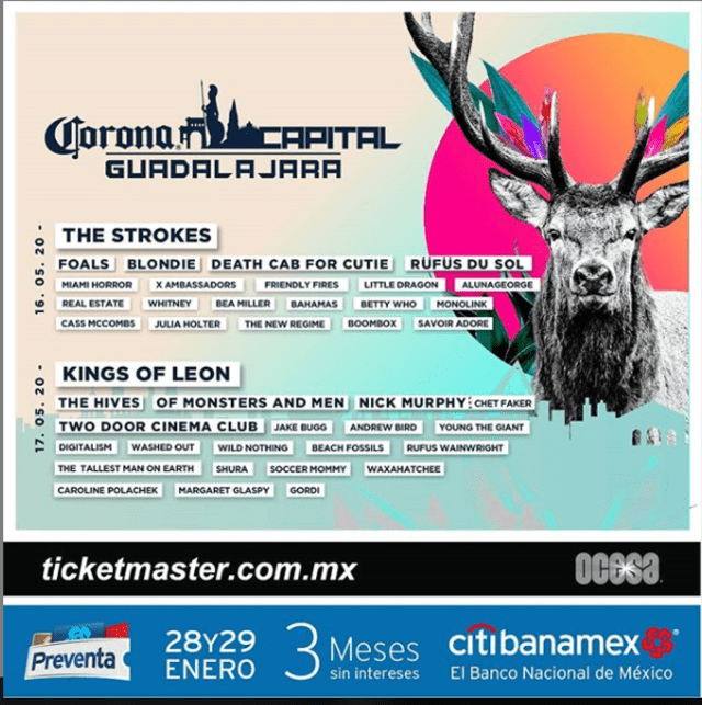 Festival Corona Capital Guadalajara 2020.