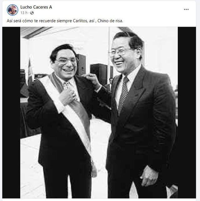 Carlos Álvarez junto a Alberto Fujimori. Foto: captura/Facebook