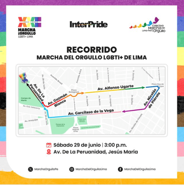  Recorrido de la Marcha del Orgullo LGBTI+ en Lima comienza en la avenida La Peruanidad, Jesús María. Foto: Colectivo Marcha del Orgullo    