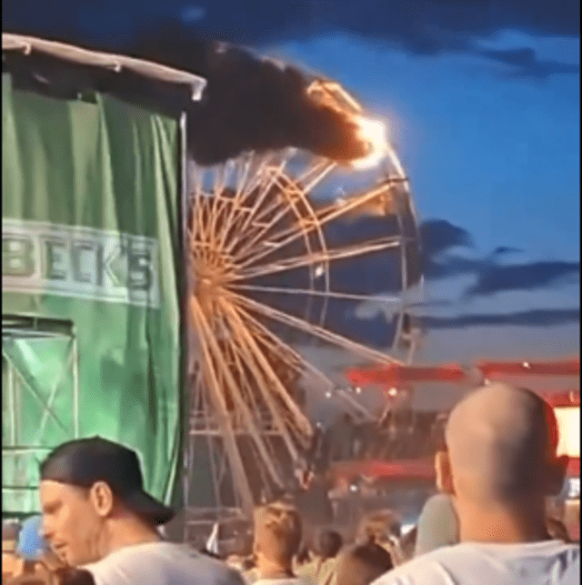 De las personas afectadas, cuatro sufrieron quemaduras graves, mientras que otra persona resultó lesionada debido a una caída. Foto: Captura/X.   