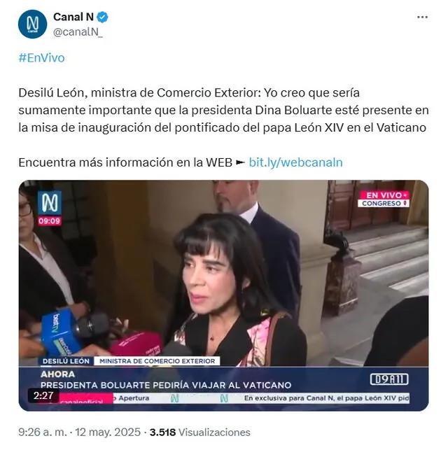 <em>Declaración de Desilú León ante los medios de comunicación. Foto: Canal N</em>   