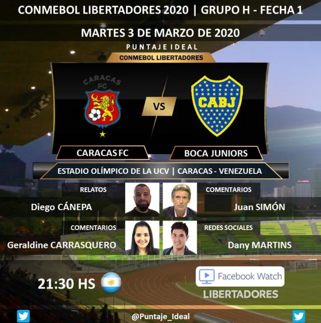 Boca Juniors vs Caracas FC
