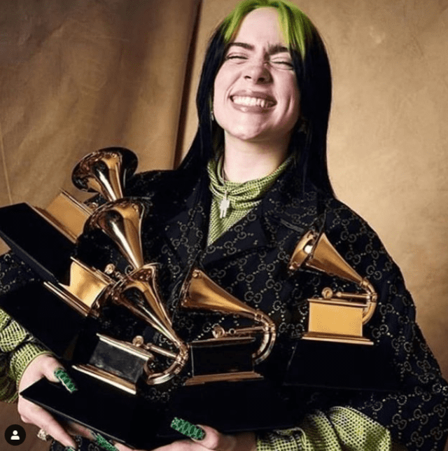 Billie Eilish y sus cuatro Grammy.