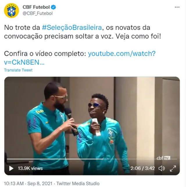 Selección de Brasil pasó divertido momento durante concentración. Foto: CBF/Twitter