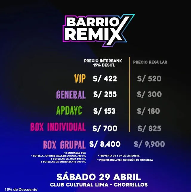  "Barrio remix" y los precios de las entradas para ver a Bizarrap y María Becerra. Foto: @festivalbarriolatino/Instagram  