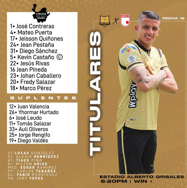 Equipo titular de los dorados. Foto: Águilas Doradas   