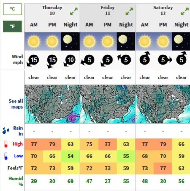 Clima en Texas HOY, viernes 11 de octubre de 2024. Foto: Weather Forecast<br> Clima en Texas HOY, viernes 11 de octubre de 2024. Foto: Weather Forecast<br>