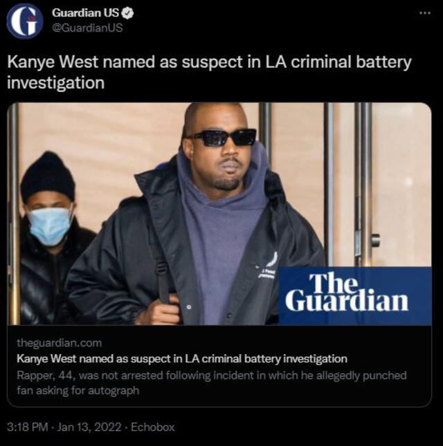 Kanye West es sospechoso de agresión
