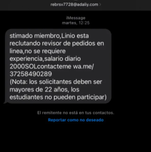 WhatsApp: ¿Te llegaron ofertas de trabajo de ‘2000 SO’? Conoce esta y otros tipos de estafa en la app