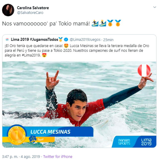 Famosos felicitan a Piccolo Clemente, Daniella Rosas y Lucca Mesinas por sus triunfos en surf