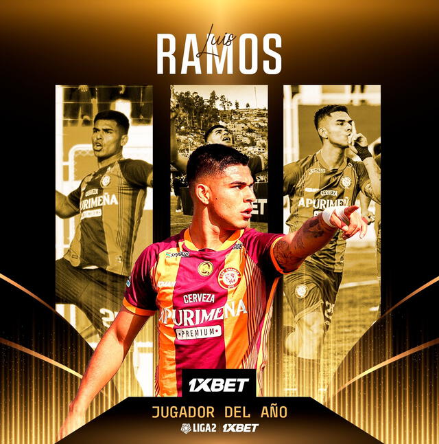  Afiche en el que se anuncia a Luis Ramos como mejor jugador de la Liga 2. Foto: LigaFutProf 