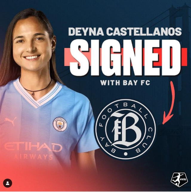 Deyna Castellanos pertenece al Bay FC. Foto: NWSL/Instagram   