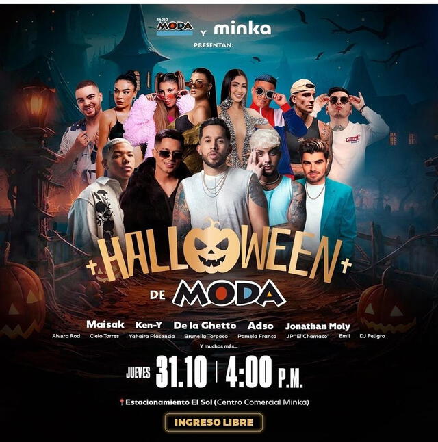 ‘Halloween de Moda’ se realizará este jueves 31 de octubre en el centro comercial Minka. Foto: difusión   