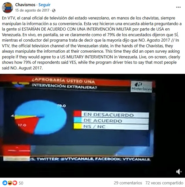 <em> Publicación del video viral el año 2017. Foto: captura de Facebook.</em>   